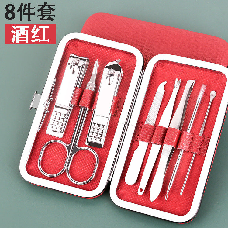 Leather Box 7-piece Nail Clippers Set Household Beauty Nail Tools Printing Logo Gift Nail Clippers Set