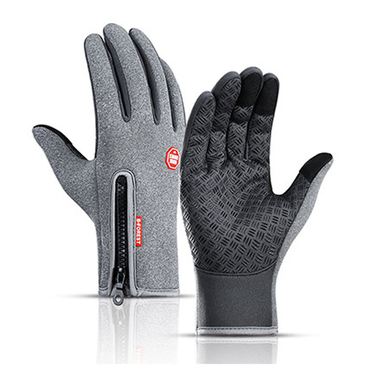 Autumn And Winter Warm Full Finger Riding Touch Screen Gloves Bicycle Riding Non-slip Waterproof Windproof Men's And Women's Ski Gloves