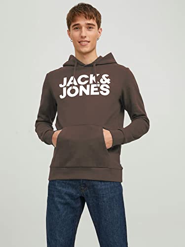 Jack & Jones Homme Jjecorp Logo Hood Noos Sweatshirt capuche, Navy Blazer/Detail:play - Reg, M EU