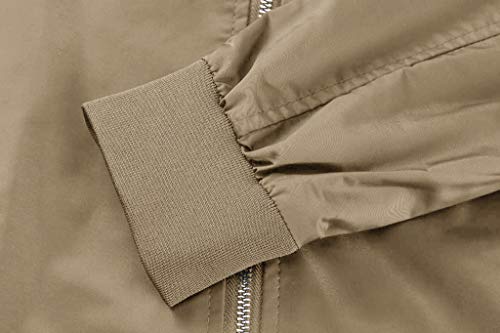 CRYSULLY Men’s Zip up Sports Jacket Windproof Softshell Anorak Jackets with Pockets Khaki