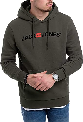 Jack & Jones Homme Jjecorp Logo Hood Noos Sweatshirt capuche, Navy Blazer/Detail:play - Reg, M EU