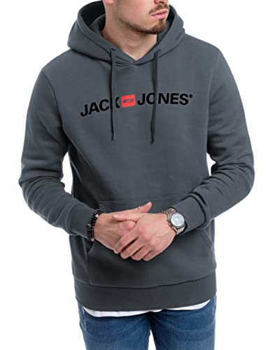 Jack & Jones Homme Jjecorp Logo Hood Noos Sweatshirt capuche, Navy Blazer/Detail:play - Reg, M EU