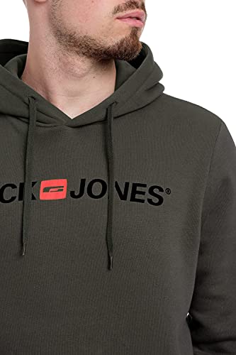 Jack & Jones Homme Jjecorp Logo Hood Noos Sweatshirt capuche, Navy Blazer/Detail:play - Reg, M EU