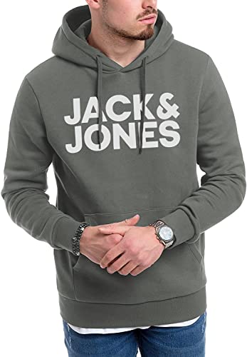 Jack & Jones Homme Jjecorp Logo Hood Noos Sweatshirt capuche, Navy Blazer/Detail:play - Reg, M EU