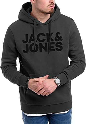 Jack & Jones Homme Jjecorp Logo Hood Noos Sweatshirt capuche, Navy Blazer/Detail:play - Reg, M EU