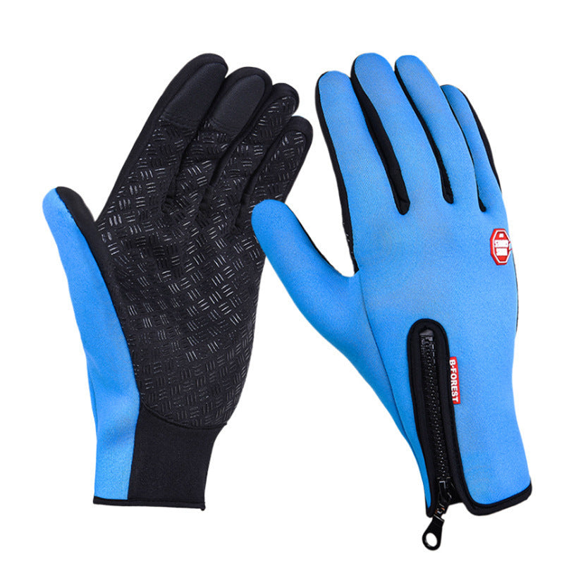 Autumn And Winter Warm Full Finger Riding Touch Screen Gloves Bicycle Riding Non-slip Waterproof Windproof Men's And Women's Ski Gloves