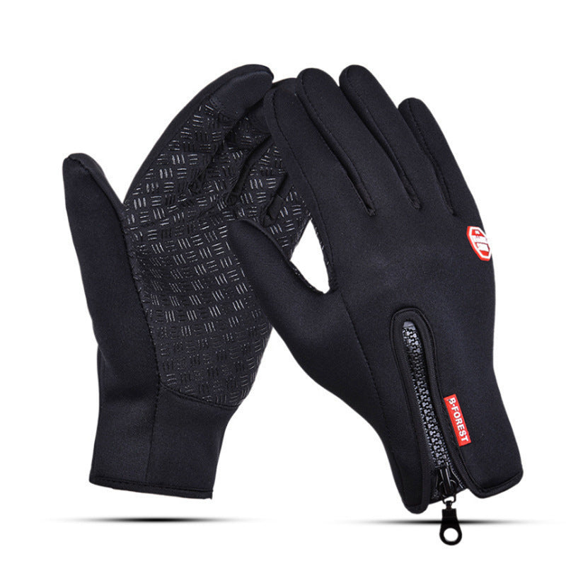 Autumn And Winter Warm Full Finger Riding Touch Screen Gloves Bicycle Riding Non-slip Waterproof Windproof Men's And Women's Ski Gloves