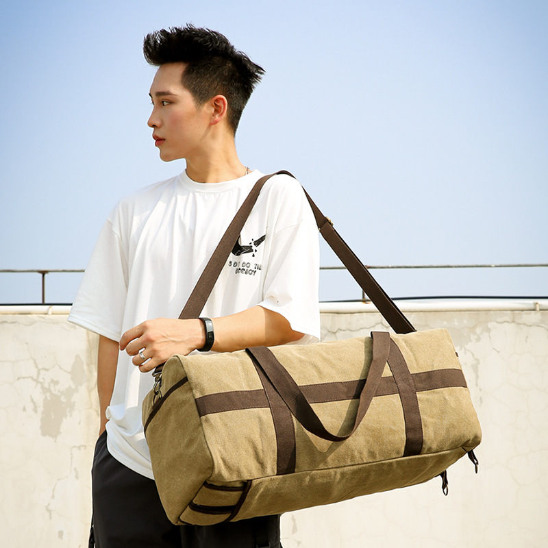 Large capacity sports leisure bag travel bag men's short trip LUGGAGE BAG canvas bag boarding bag