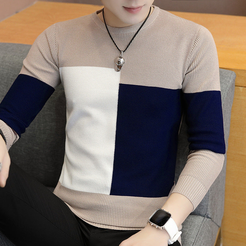 Men's Autumn New  Foreign Trade Men's Bottom Sweater Korean Style Clothes Slim Tops Men's Knitwear Wholesale