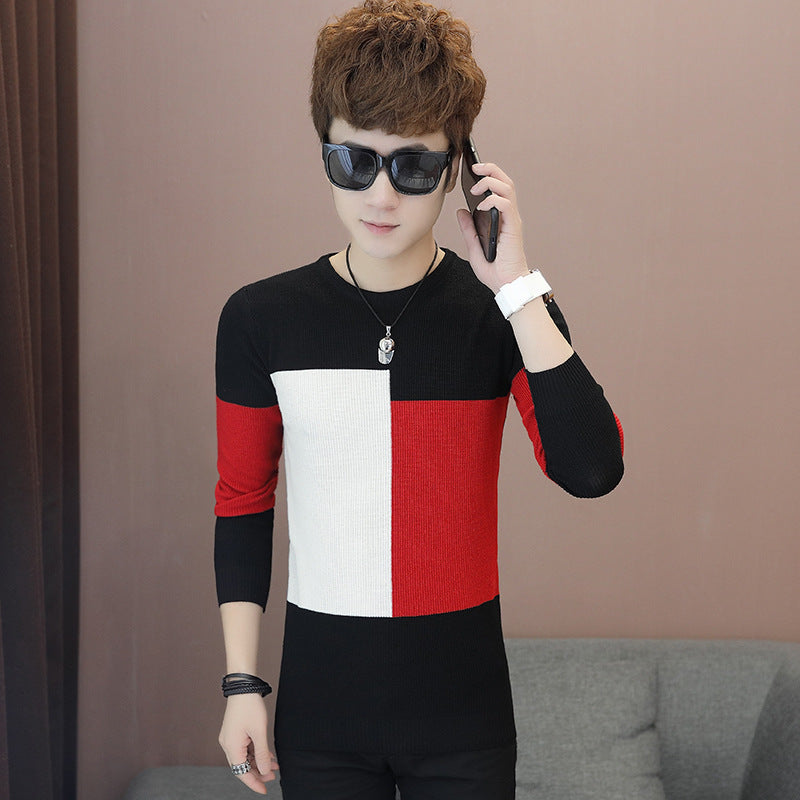 Men's Autumn New  Foreign Trade Men's Bottom Sweater Korean Style Clothes Slim Tops Men's Knitwear Wholesale