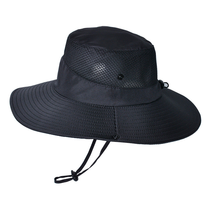 8166 Summer Sunscreen Fisherman Hat Men's Big Brim Hat Women's Outdoor Mountaineering And Fishing Sunshade Breathable Sun Hat