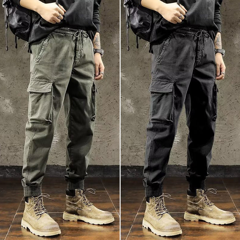 Spring And Autumn New Cotton Japanese Overalls Men&#039;s Tide Brand Loose Men&#039;s Beamed Casual Pants