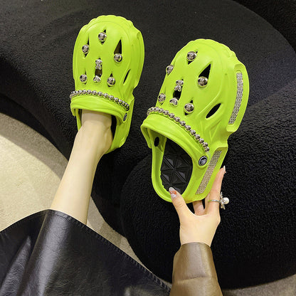 Pantoufles tendance à enfiler de style coréen, jolies pantoufles 