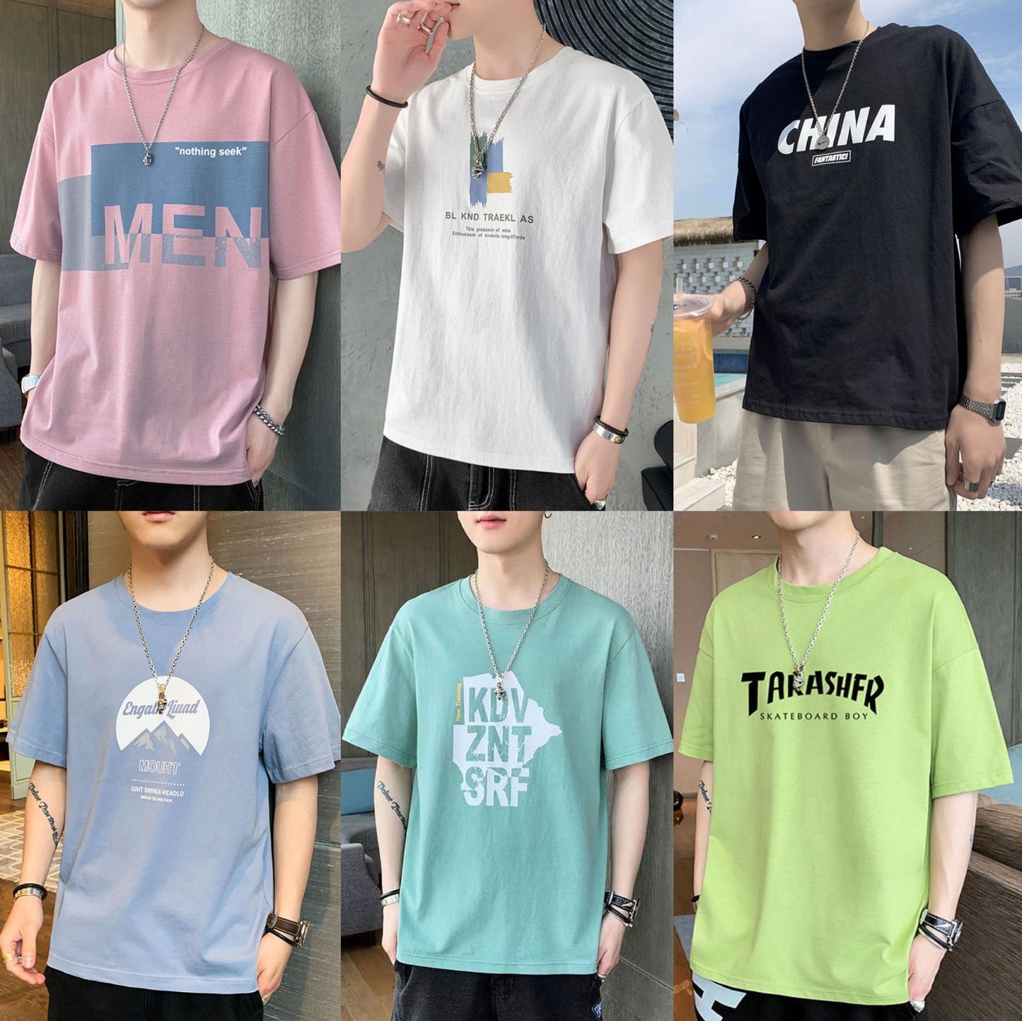 Summer Special Price Men's Short-sleeved T-shirt  Half-sleeved Loose Large Size Bottoming