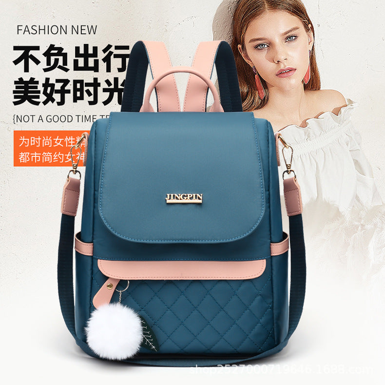 TRENDING Backpack Women's New Fashion Cartoon Korean Version Of Oxford Cloth Messenger Portable Diamond Travel Anti-theft Back Women's Bag