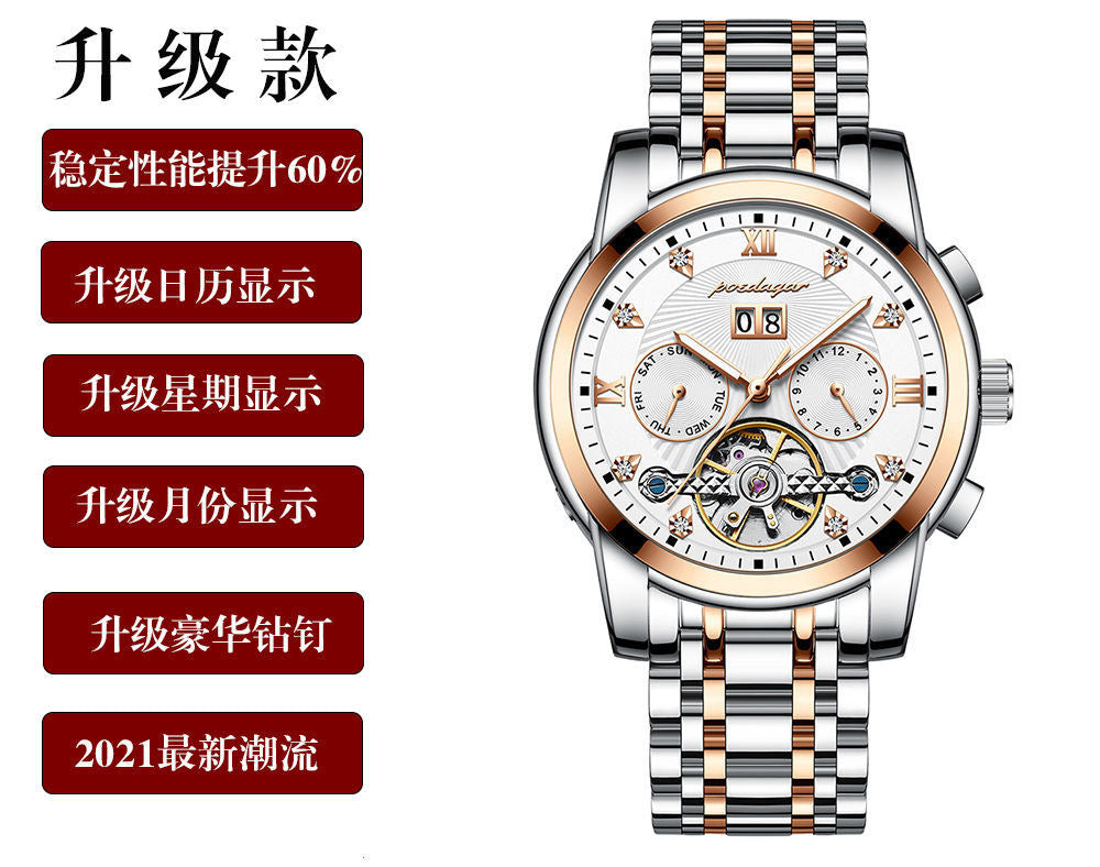 Swiss Brand Men's Watch Automatic Mechanical Watch Waterproof Luminous