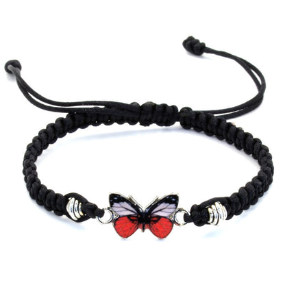 Bracelet papillon couple tissé à la main pour femme