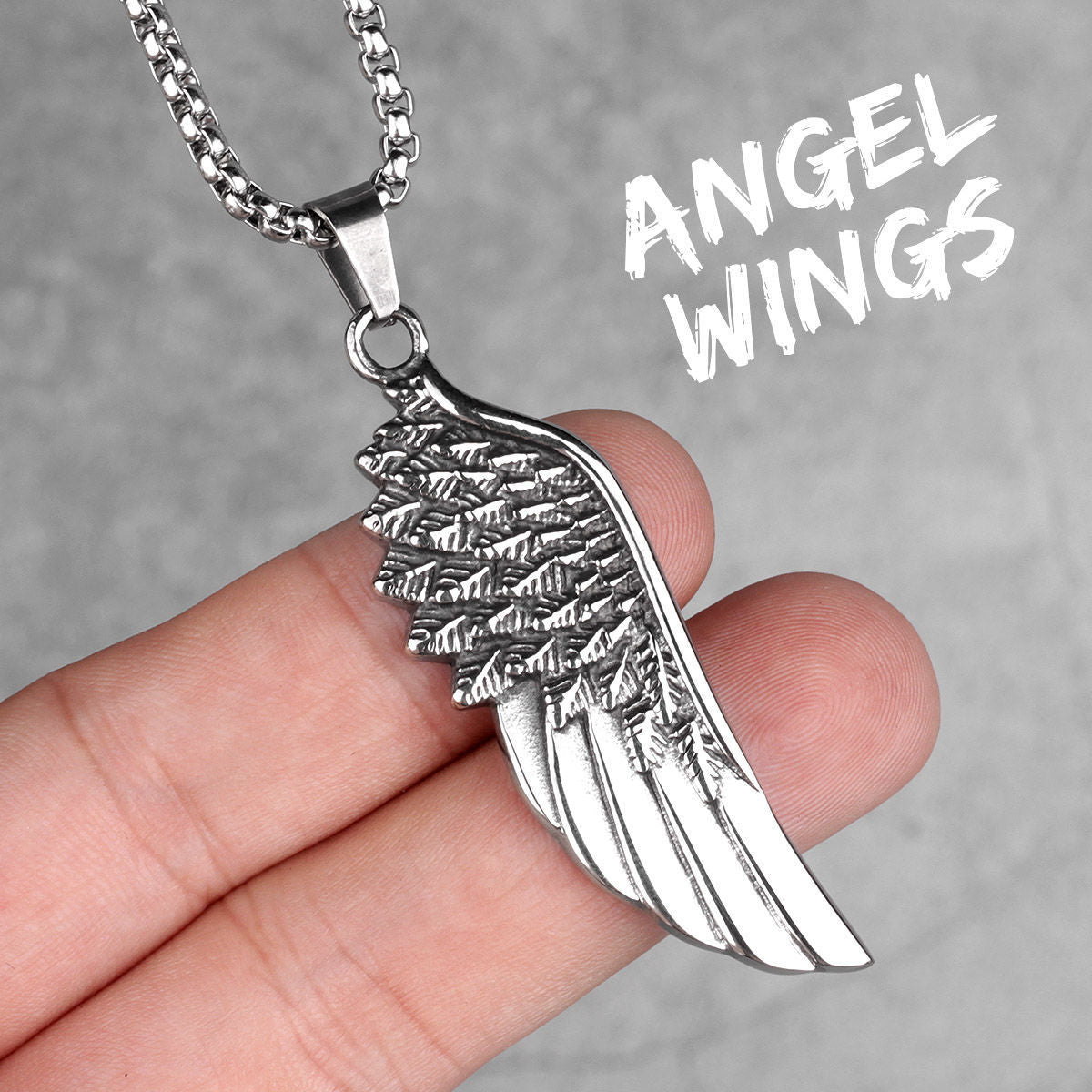 European And American Ins Retro Feather Wings Necklace Male Hip-hop Simple Personality Long Pendant All-match Sweater Sweater Chain