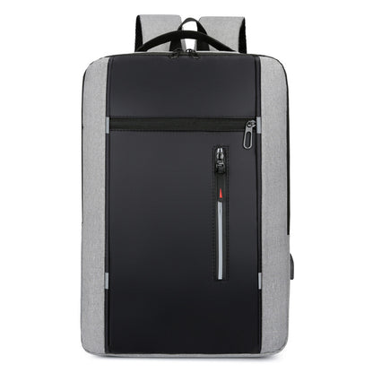 Backpack Simple Usb Charging Business Computer Bag Male Multi-functional Student Large-capacity Schoolbag