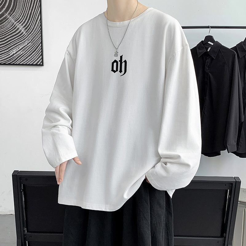 Autumn Men's Long-sleeved T-shirt Trend Loose Plus-size Couple Wear Bottoming Shirt On The Clothes Inside The T-shirt Autumn And Winter Clothes