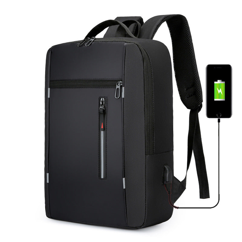 Backpack Simple Usb Charging Business Computer Bag Male Multi-functional Student Large-capacity Schoolbag