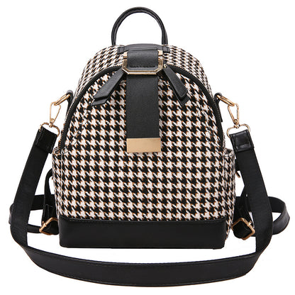 Shoulders Fashion Mini Houndstooth Popular Bag Trendy Korean Version Ins Backpack Schoolbag For Women