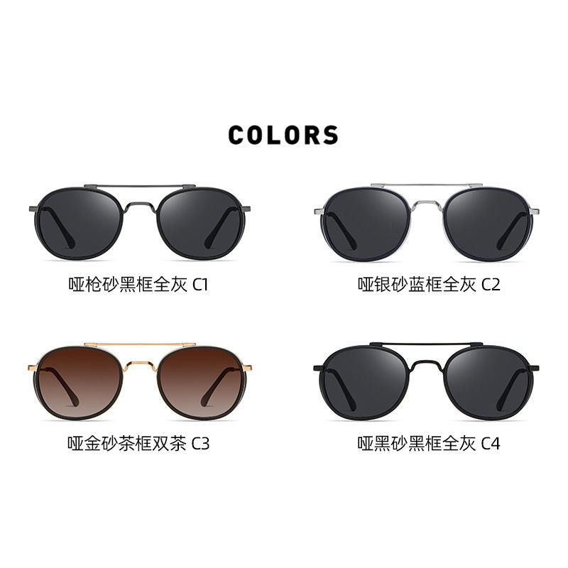 Personality Build Polarized Sunglasses UV400 Protective Metal Polarizer Glasses