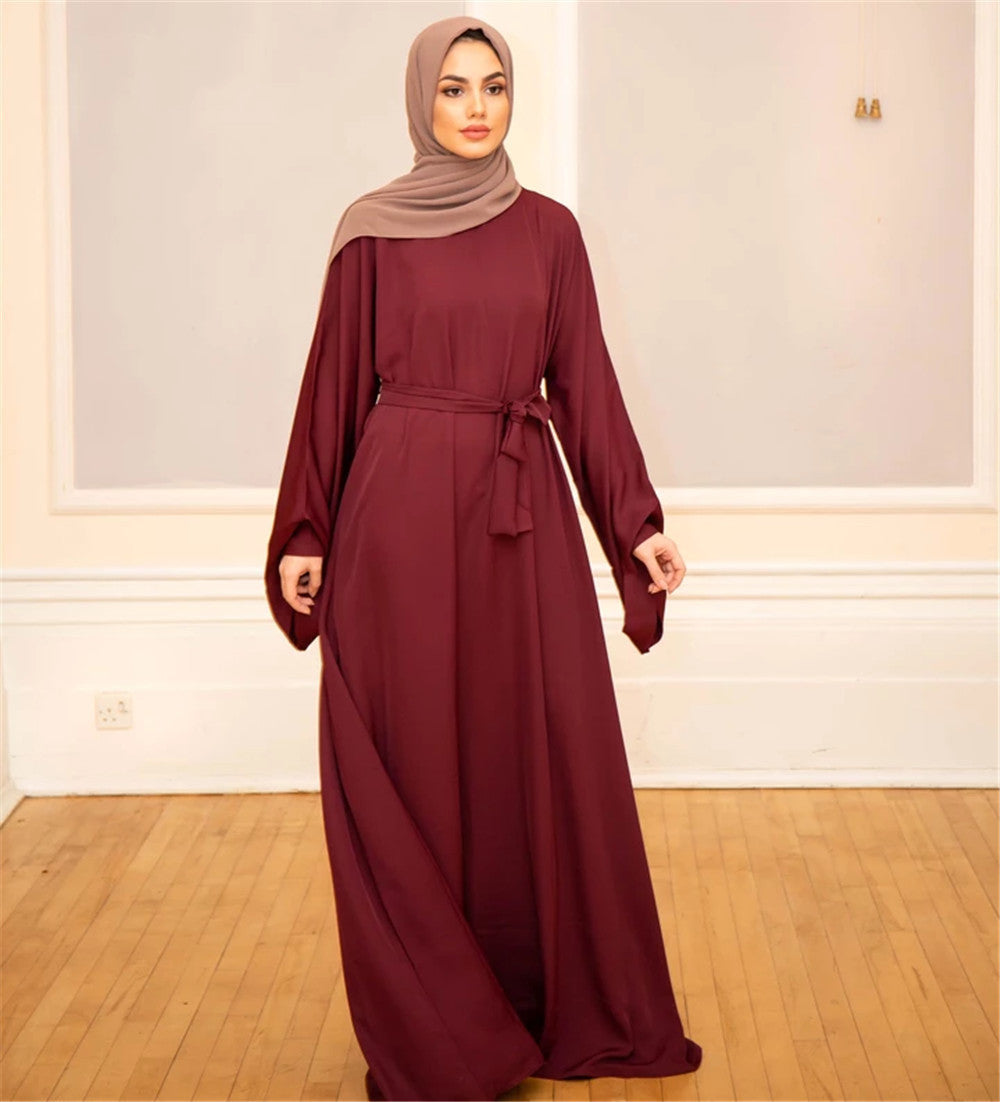 Arabic Robe Solid Color Large Size Dress