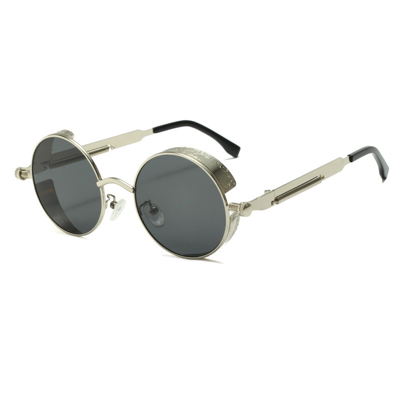 258 Punk Fashion New Sunglasses Trendy Sunglasses Steam Sunglasses Male Spring Mirror Legs