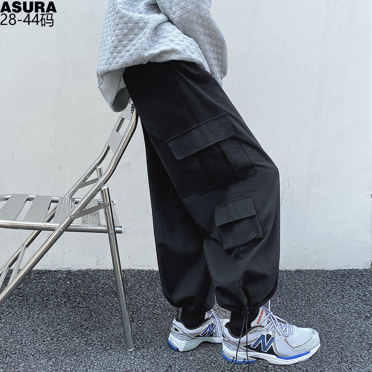 Pocket Tooling Trousers Men Plus Fat Plus Size Loose Straight Plus Trousers Trendy Brand Fat Spring New Japanese Style