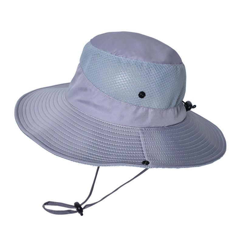 8166 Summer Sunscreen Fisherman Hat Men's Big Brim Hat Women's Outdoor Mountaineering And Fishing Sunshade Breathable Sun Hat