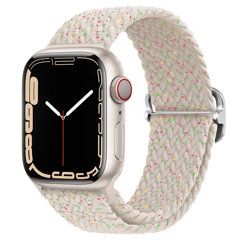 Casual Nylon Braided Elastic Integrated Sliding Buckle Iwatch Watch Strap