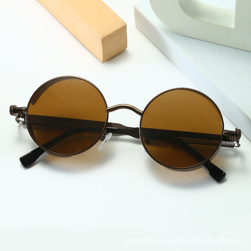 258 Punk Fashion New Sunglasses Trendy Sunglasses Steam Sunglasses Male Spring Mirror Legs