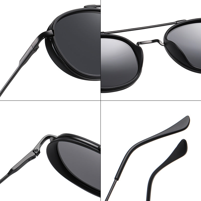 Personality Build Polarized Sunglasses UV400 Protective Metal Polarizer Glasses