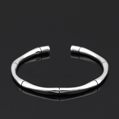 Bracelet torsadé tressé rétro européen et américain, en cuivre plaqué argent, Bracelet géométrique pour hommes, vente en gros 