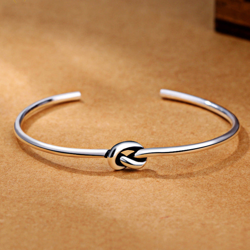 Europe And America Retro Braided Twist Open Bracelet Copper Silver Plated Bracelet Men's Geometric Bracelet Wholesale