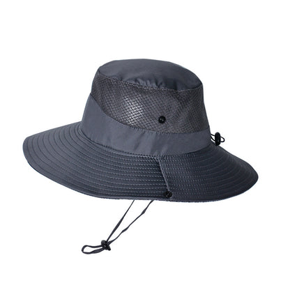 8166 Summer Sunscreen Fisherman Hat Men's Big Brim Hat Women's Outdoor Mountaineering And Fishing Sunshade Breathable Sun Hat