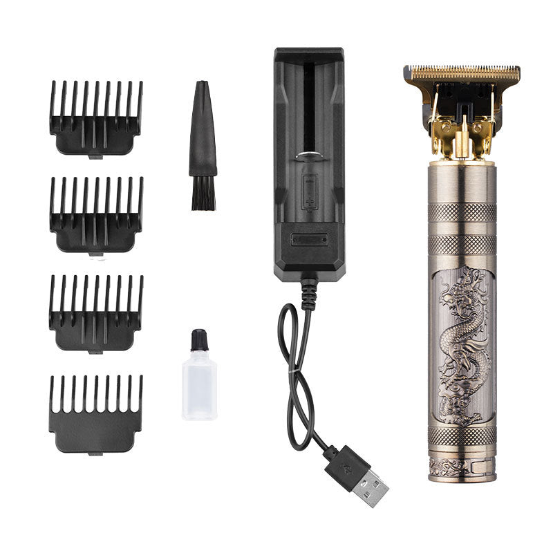 T9 Beard Digital Display Electric Hair Clipper Shaving Head Electric Clipper Carving Push White Power Clipper