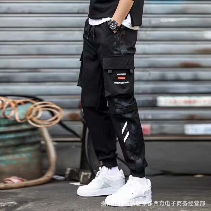 Spring And Autumn New Cotton Japanese Overalls Men&#039;s Tide Brand Loose Men&#039;s Beamed Casual Pants