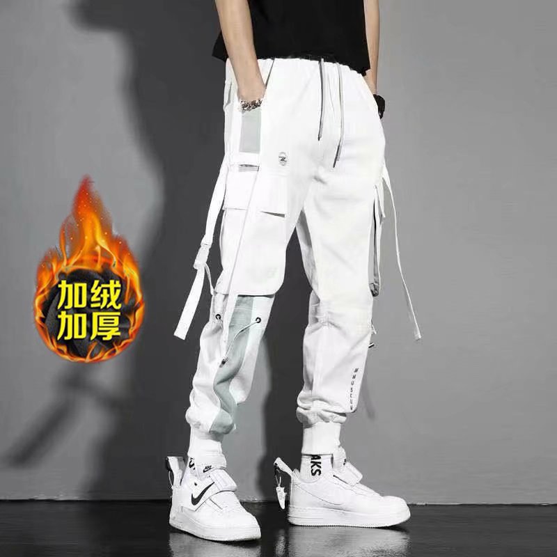 Cargo Pants Men's Trendy Brand Beam Feet Loose Ins Function Super Hot Hip-hop Cargo French Student Pants