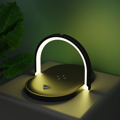 Wireless Charger Night Light 15W Fast Charging With Mobile Phone Holder Three-in-one Wireless Charging Desk Lamp