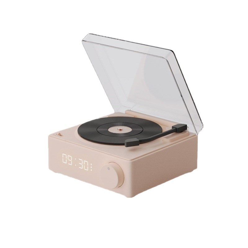 Atomic Alarm Clock Stereo Retro Wireless Bluetooth Creative Small Speaker Card USB Mini Vinyl Record Player Speaker