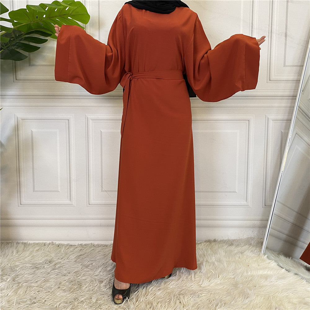 Arabic Robe Solid Color Large Size Dress