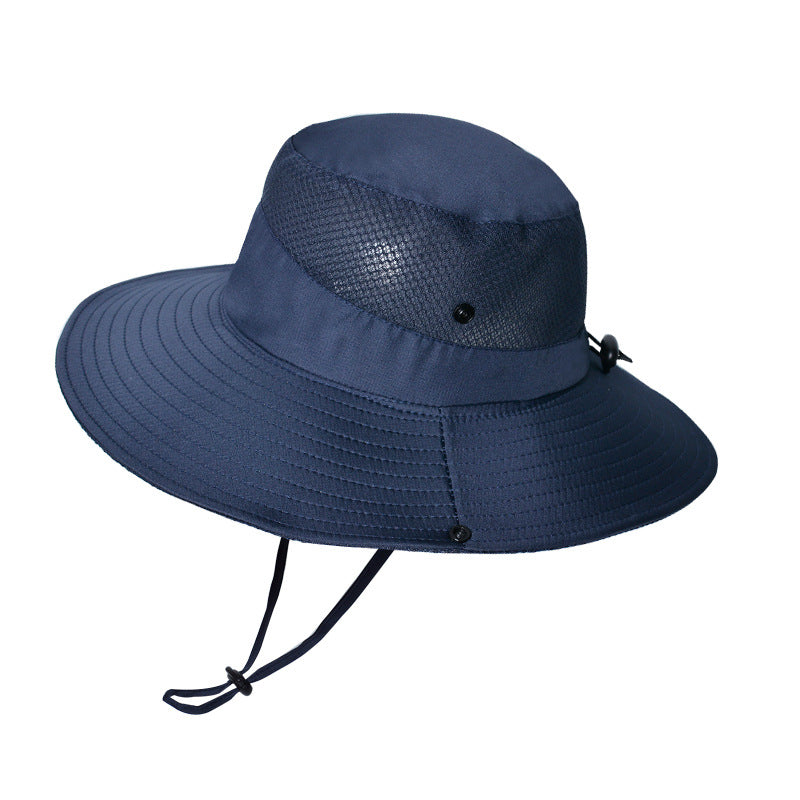 8166 Summer Sunscreen Fisherman Hat Men's Big Brim Hat Women's Outdoor Mountaineering And Fishing Sunshade Breathable Sun Hat