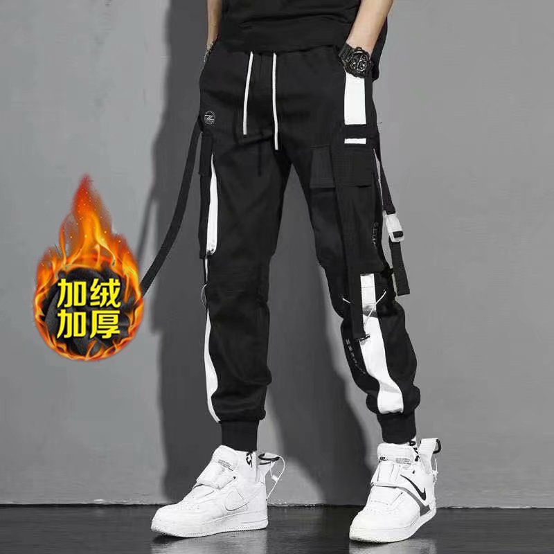 Cargo Pants Men's Trendy Brand Beam Feet Loose Ins Function Super Hot Hip-hop Cargo French Student Pants