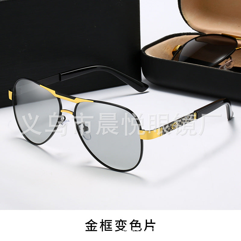 Day And Night Dual-use High-definition Color-changing Polarized Sunglasses Men's Fashion To Prevent Outside Toad Mirrors Driving Sunglasses Women