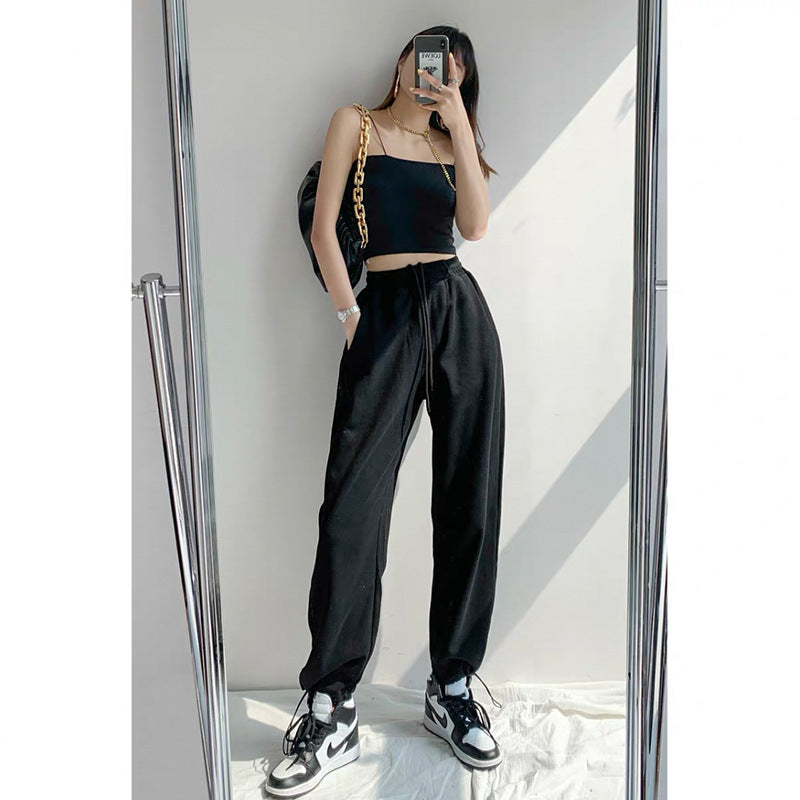 Gray Sweatpants Women's 2024 Spring And Summer New Loose Beam Feet Look Thin Casual Wide-leg Sweatpants Women's Ins Tide 290