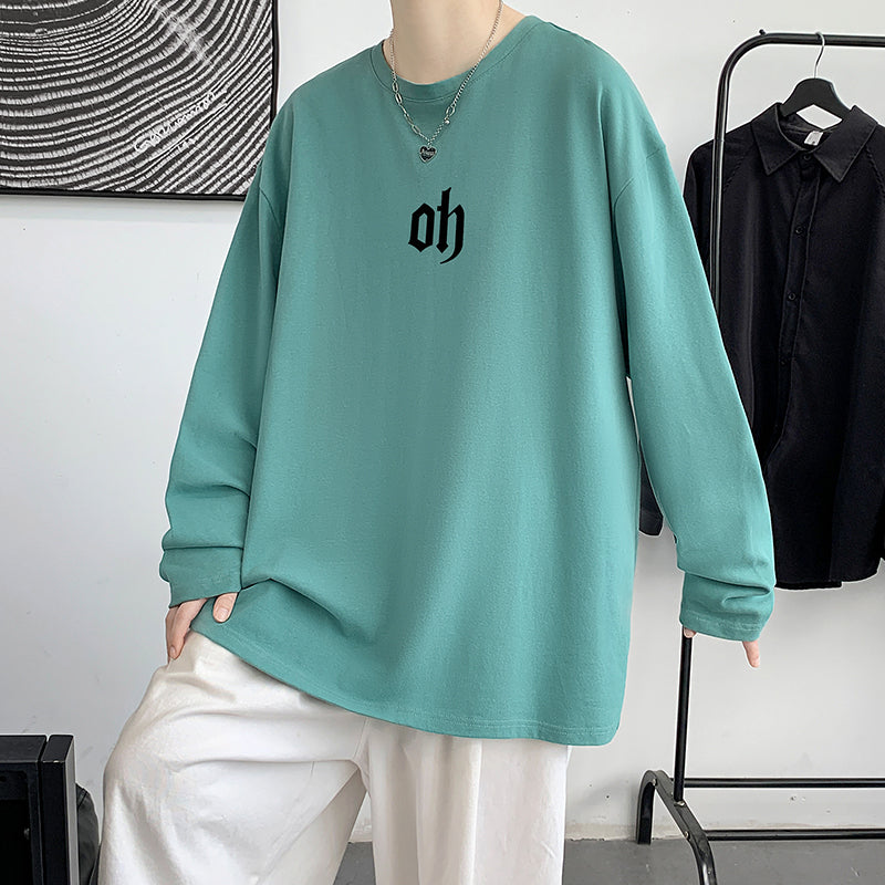 Autumn Men's Long-sleeved T-shirt Trend Loose Plus-size Couple Wear Bottoming Shirt On The Clothes Inside The T-shirt Autumn And Winter Clothes