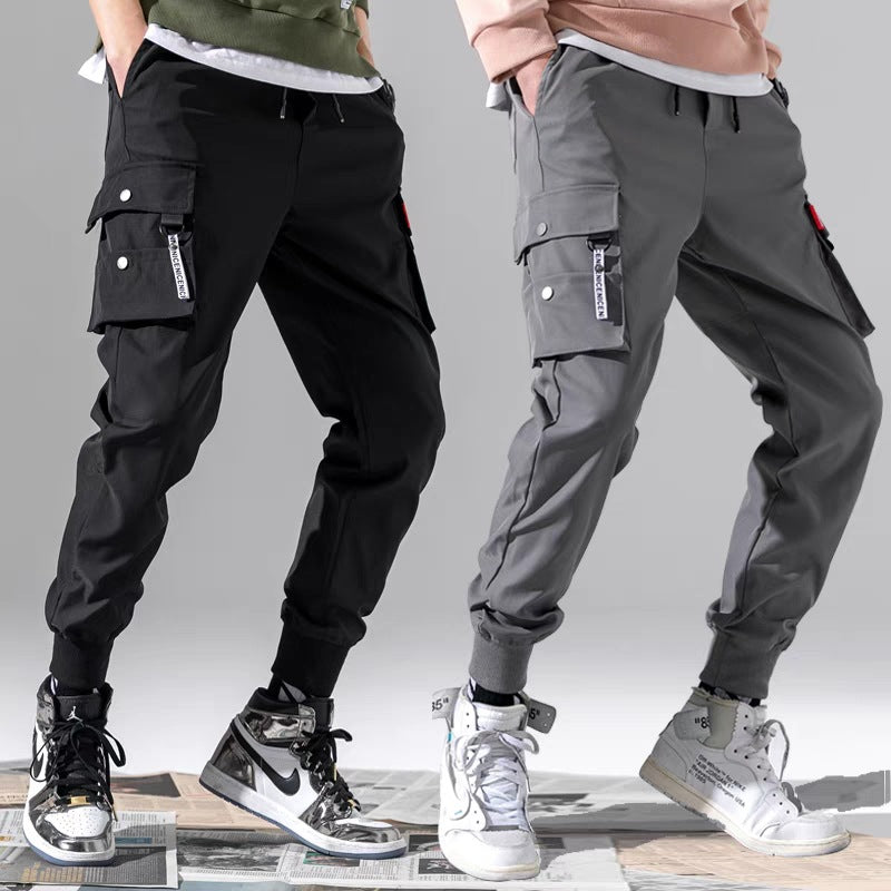 Spring And Autumn New Cotton Japanese Overalls Men&#039;s Tide Brand Loose Men&#039;s Beamed Casual Pants