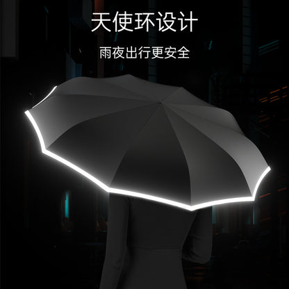 ZUODU Zuodu Parapluie inversé entièrement automatique avec technologie de parapluie pour homme, grand, renforcé, épais, résistant au vent, pliable 